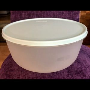 Vintage Tupperware 4 quart bowl with seafoam seal. Excellent Condition